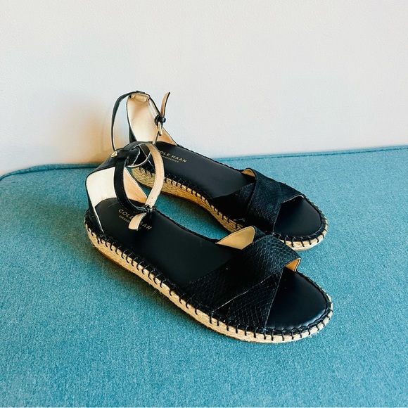 NWOT Cole Haan Black Espadrille Sandals - Picture 9 of 9
